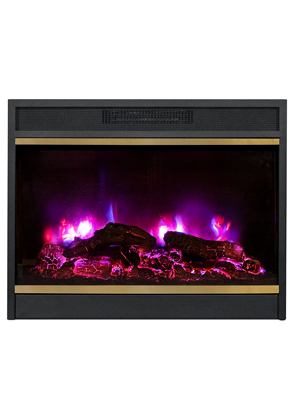 方便使用的红外遥控器嵌入式电壁炉，多种3-5种火焰颜色可选，火焰颜色和亮度可调节 耐高温玻璃