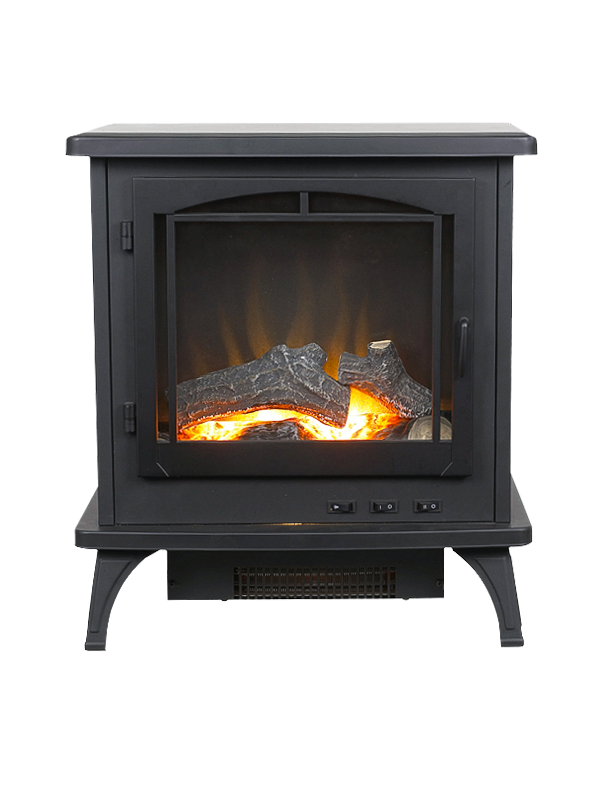 20寸优雅的独立式客厅取暖电壁炉，带过热保护，底部出风，逼真的火焰效果可全年享受